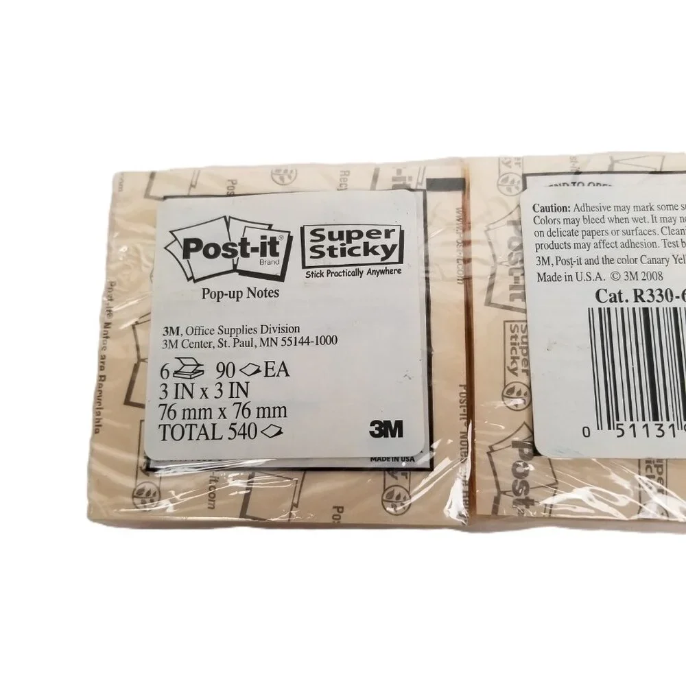 Post-it Pop Up Notes 6 Pack Rio de Janeiro 3x3 Refills 540 Sheets New
